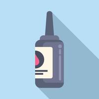 Black ink bottle icon flat vector. Can recycling digital vector