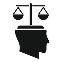 Brain thinking balance icon simple vector. Judgement reason vector