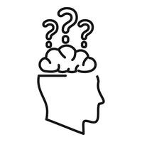 Thinking question idea icon outline vector. Reason solution vector