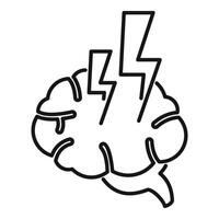 Brain storming icon outline vector. Think brain vector