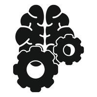 Brain idea gear icon simple vector. Judgment reason innovation vector