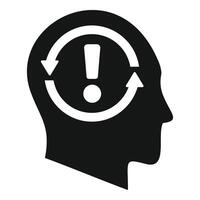 Rethink brain mind icon simple vector. Idea plan problem vector