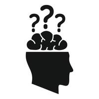 Thinking question idea icon simple vector. Reason solution vector