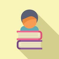 Skill of books education icon flat vector. Person coping skills vector