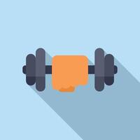 Hard work dumbbell icon flat vector. Coping skills stress vector