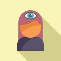 Person third eye icon flat vector. Coping skills vector