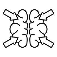 Mind think brain icon outline vector. Solution problem vector