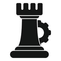 Chess tower gear work icon simple vector. Coping skills vector