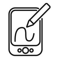 tableta escritura notas icono contorno vector. albardilla habilidades vector