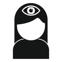Person third eye icon simple vector. Coping skills vector