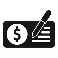 escritura lucro cuenta icono sencillo vector. negocio recaudación de fondos vector