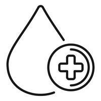 Medical blood drop donation icon outline vector. Aid love support vector