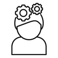 Gear man busy icon outline vector. Health anxiety vector