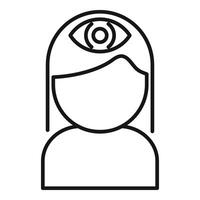 Person third eye icon outline vector. Coping skills vector