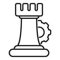 Chess tower gear work icon outline vector. Coping skills vector