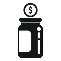 Money jar care icon simple vector. Nature social investment vector