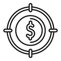 objetivo dinero ayuda icono contorno vector. estilo negocio equipo vector