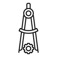 Compass gear work icon outline vector. Coping skills vector
