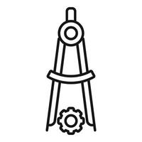 Compass gear work icon outline vector. Coping skills vector