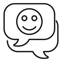 Chat happy advice icon outline vector. Coping skills person vector