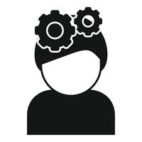 Gear man busy icon simple vector. Health anxiety vector