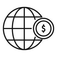 Global donation support icon outline vector. Hope social care vector