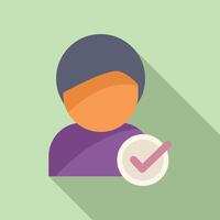 Approved person registration icon flat vector. Number form data vector