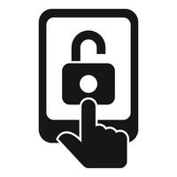 Unlock device registration icon simple vector. Code device data vector