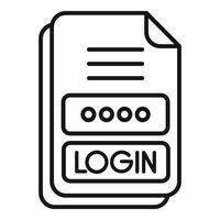 Login password registration icon outline vector. Internet number form vector