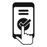 Approved sign in device icon simple vector. Two factor verify vector