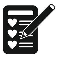 Writing new wish list icon simple vector. Desired items care vector