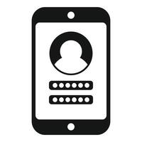 Person phone sign in icon simple vector. Application number vector