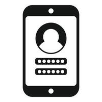 Person phone sign in icon simple vector. Application number vector