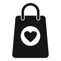 Shopping bag list icon simple vector. Desire items care vector