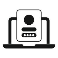 Sign in new laptop icon simple vector. User best registration vector