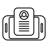 New phone login data icon outline vector. Profile code device vector
