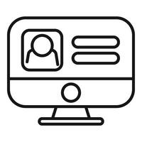 New device login icon outline vector. Data number form vector