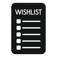 Paper wish list icon simple vector. Key desire items vector
