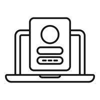 Sign in new laptop icon outline vector. User best registration vector