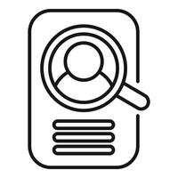 Search online candidate icon outline vector. Find person vector