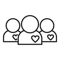 Solitary people support icon outline vector. Care charitable gift vector