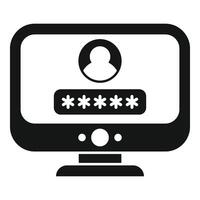 Login home computer icon simple vector. Number online form vector