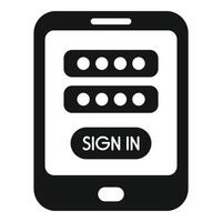 Sign in tablet device icon simple vector. New member online vector