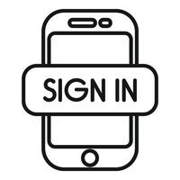 Sign in device register icon outline vector. Modern smartphone vector