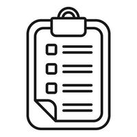 Clipboard data form icon outline vector. Account form register vector