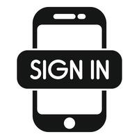 Sign in device register icon simple vector. Modern smartphone vector