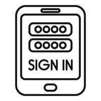 Sign in tablet device icon outline vector. New member online vector