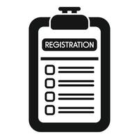 Registration form clipboard icon simple vector. Account create membership vector