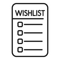 Paper wish list icon outline vector. Key desire items vector