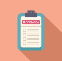 Registration form clipboard icon flat vector. Account create membership vector